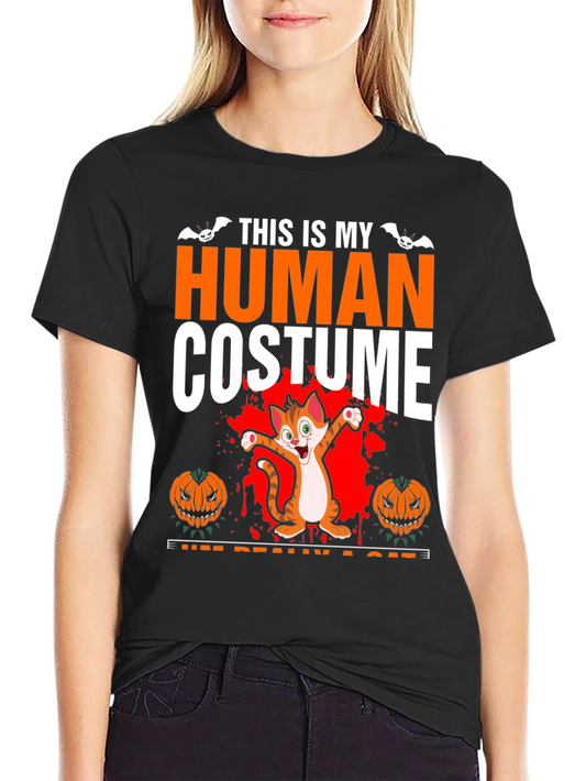 Human Costume Cat Halloween T-Shirt