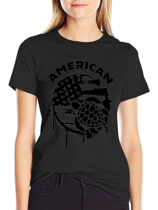 American Turtle Graphic T-Shirt - Patriotic Tee