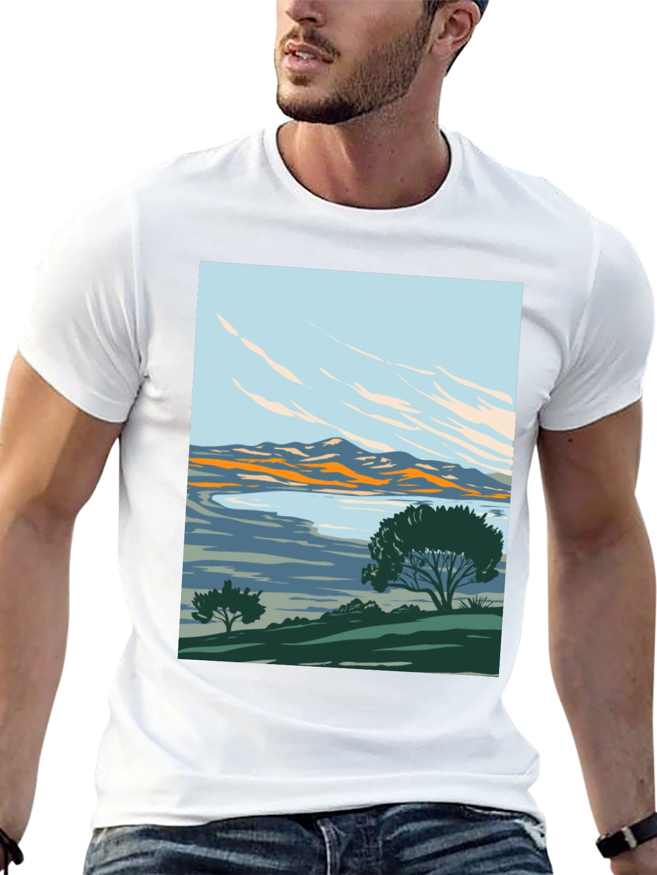 Scenic Landscape Graphic Tee - Stylish Comfort