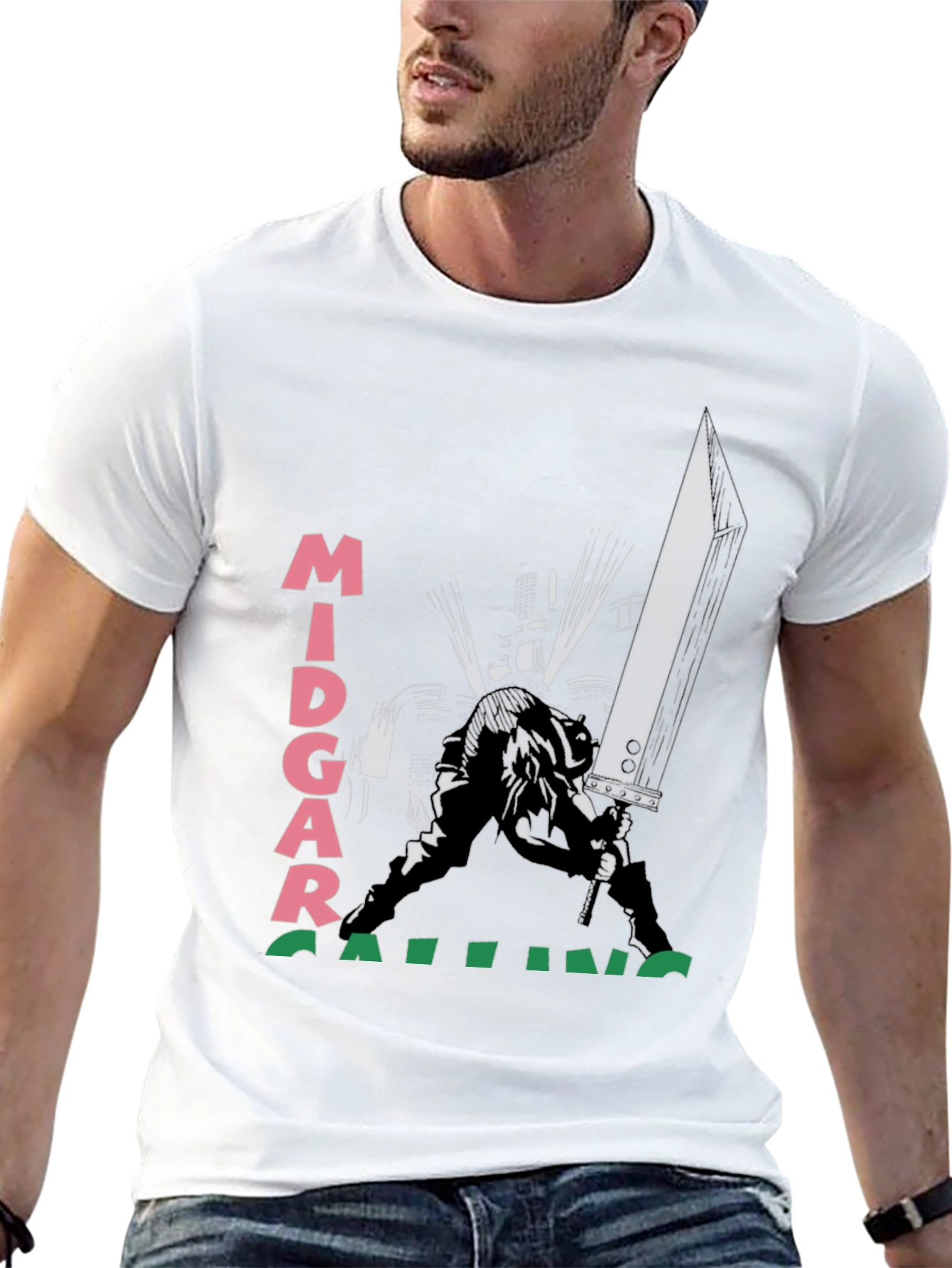 Midgar Calling Black T-Shirt - Graphic Print