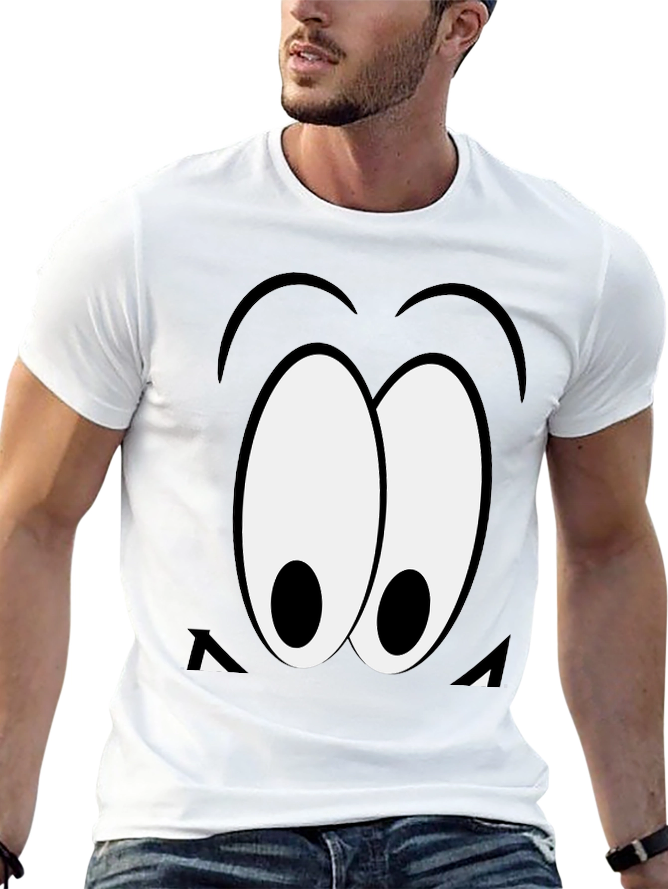 Cartoon Eyes Black T-Shirt