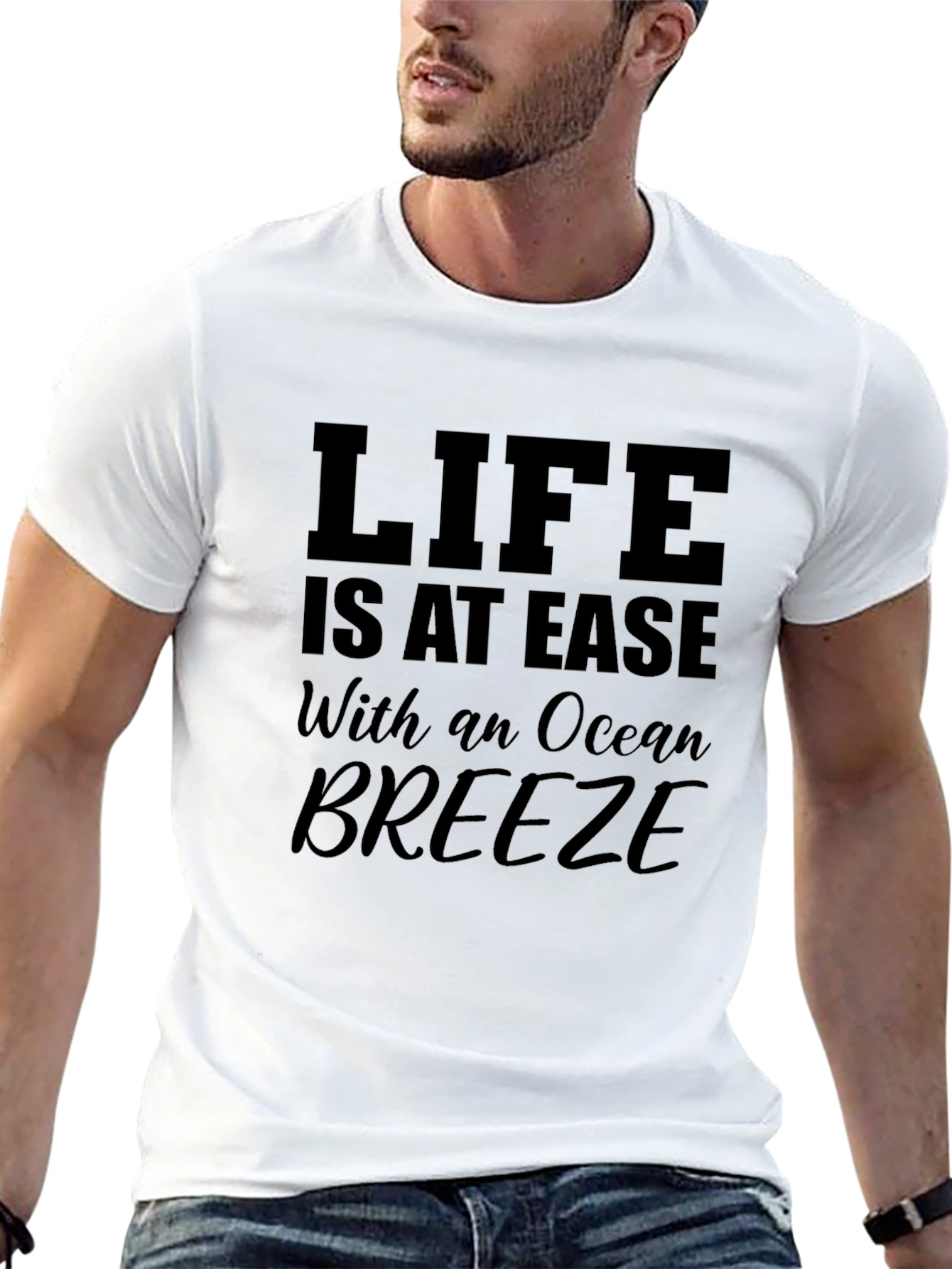 Life is at Ease Ocean Breeze Black T-Shirt