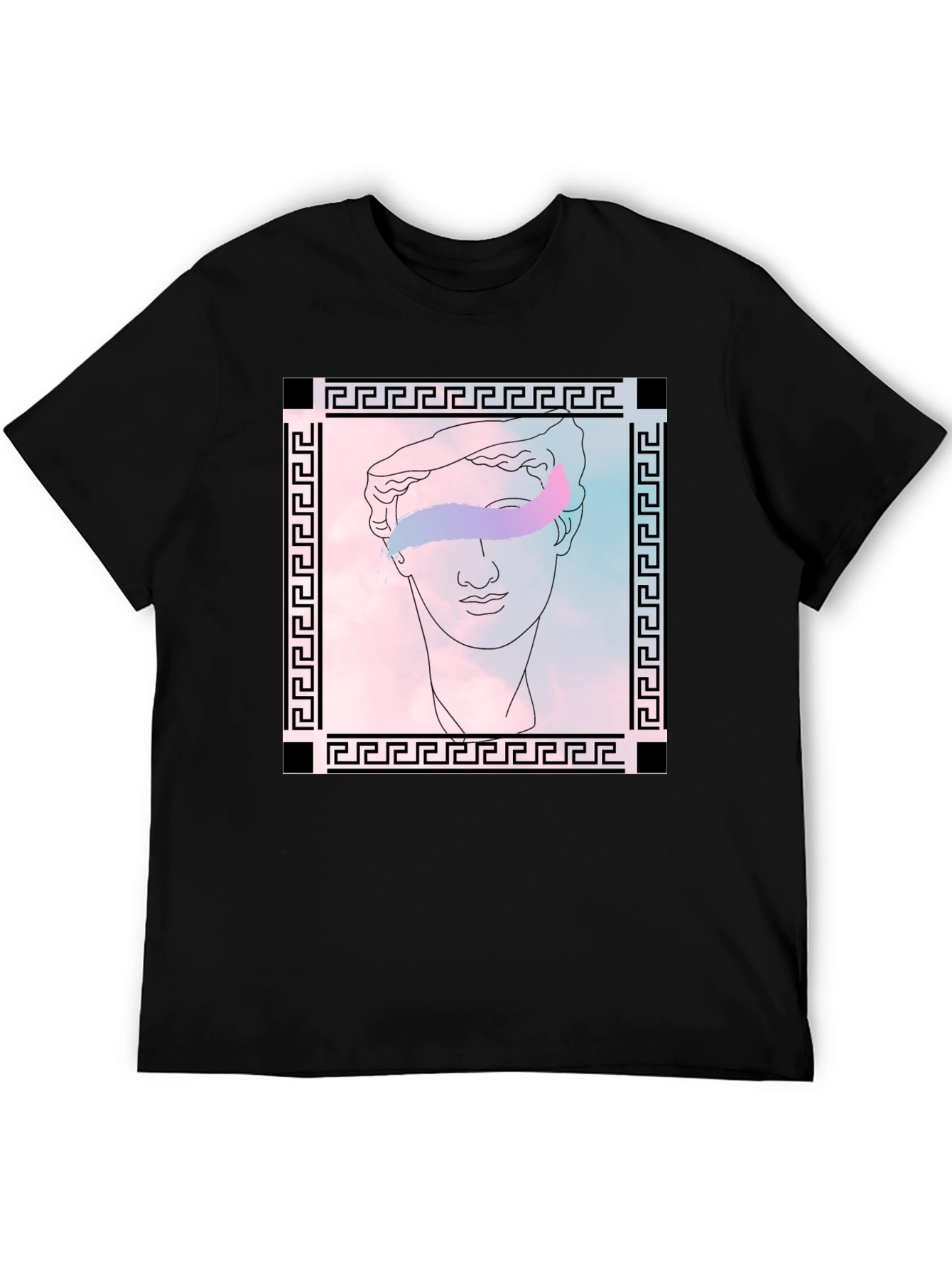 Greek Bust Graphic Tee - Stylish Black T-Shirt
