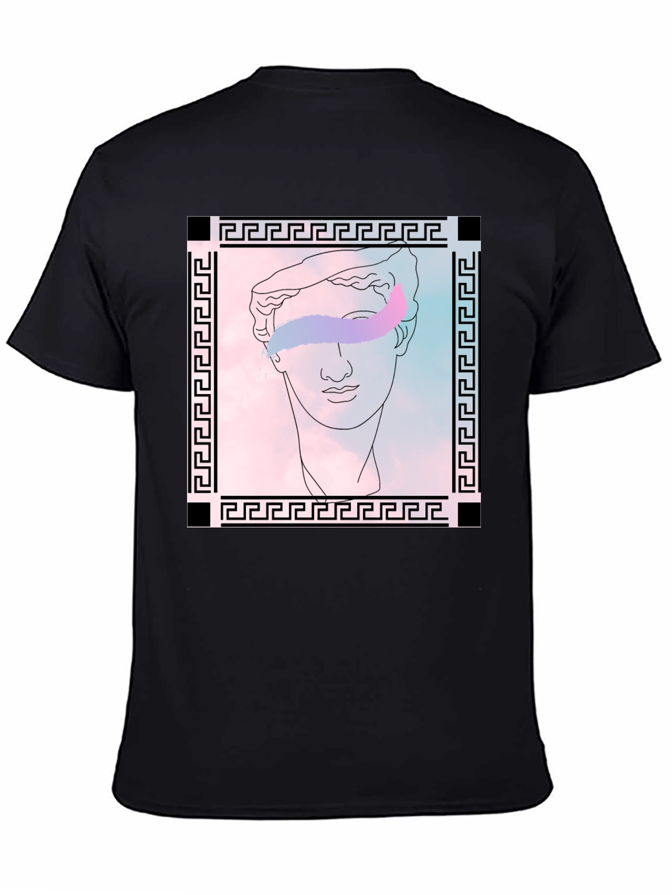 Greek Bust Graphic Tee - Stylish Black T-Shirt