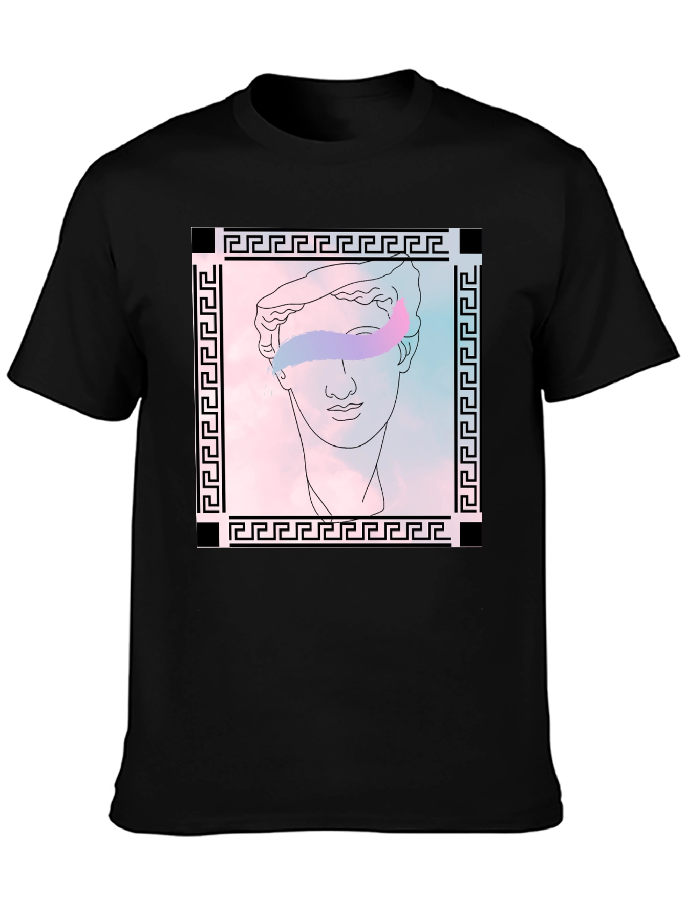 Greek Bust Graphic Tee - Stylish Black T-Shirt