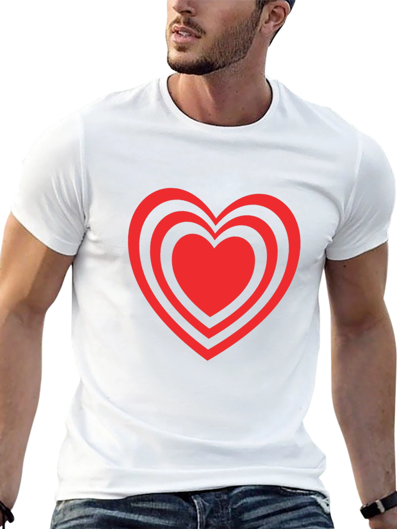 Heart Design Black T-Shirt