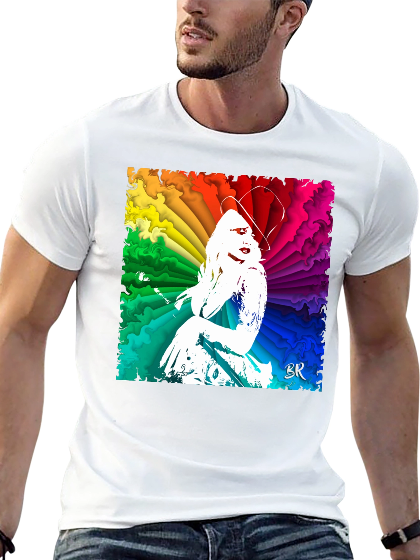 Vibrant Rainbow Woman Graphic T-Shirt