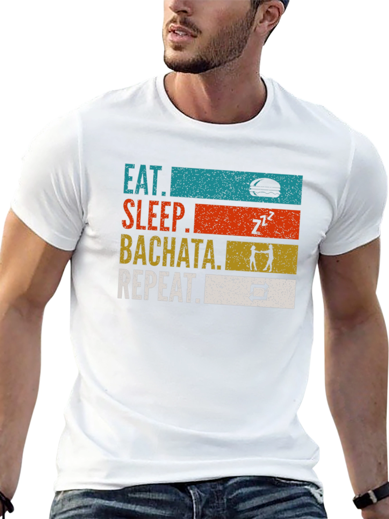 Eat Sleep Bachata Repeat Graphic T-Shirt