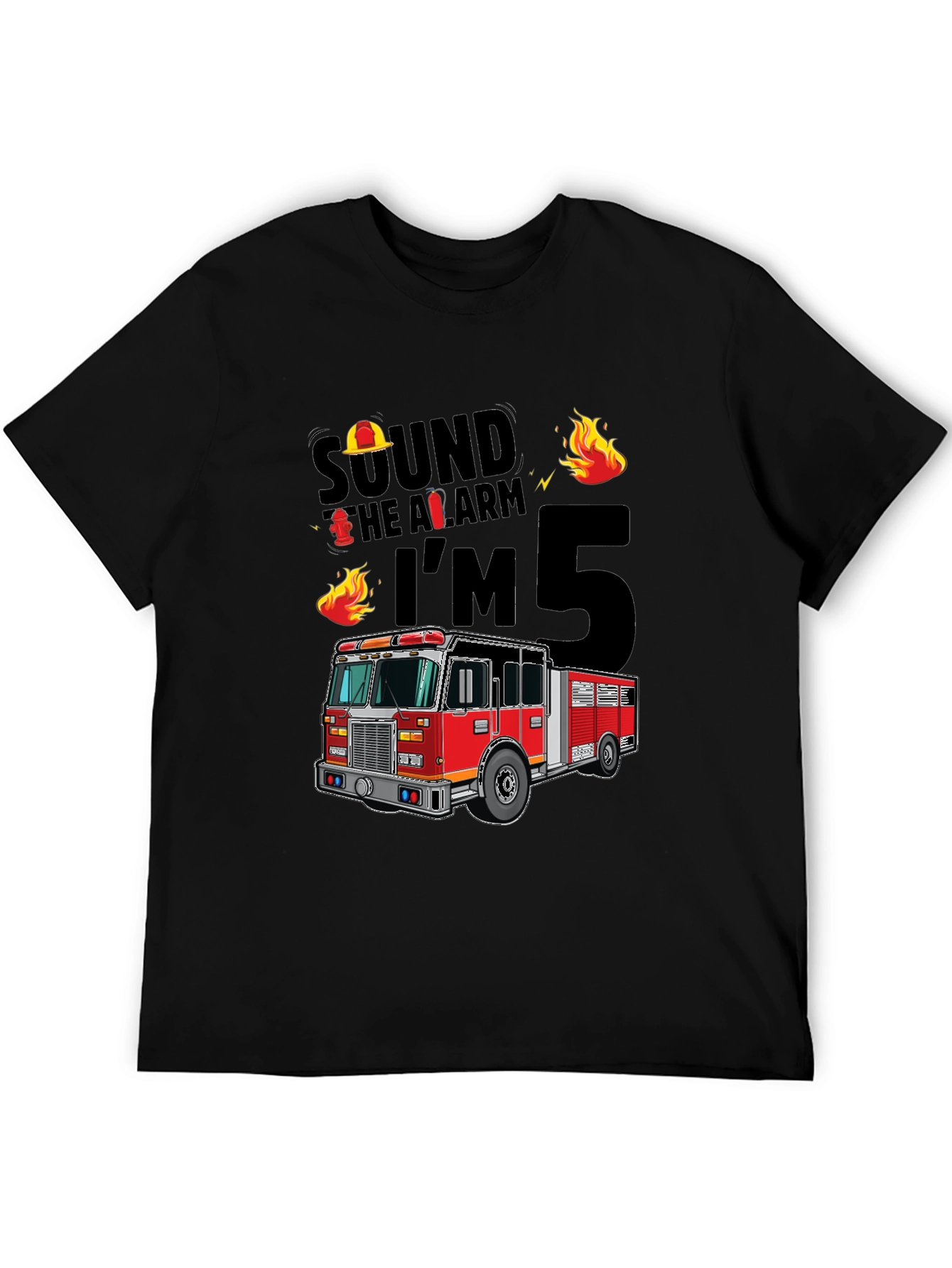 Fire Truck 5th Birthday T-Shirt