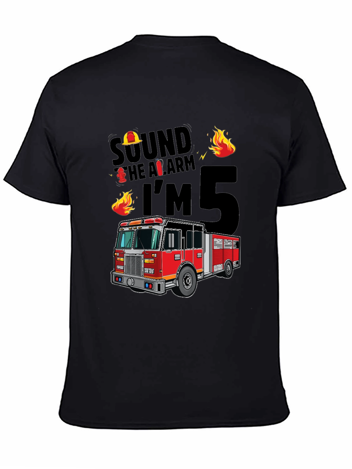 Fire Truck 5th Birthday T-Shirt