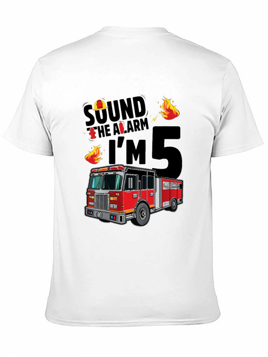 Fire Truck 5th Birthday T-Shirt