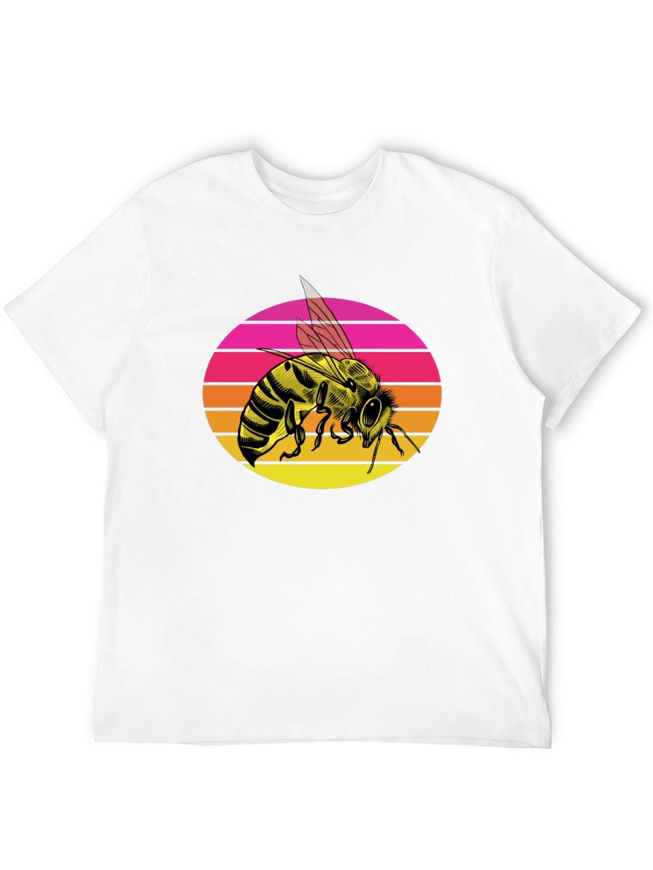 Sunset Bee Graphic Tee - Trendy Black T-Shirt