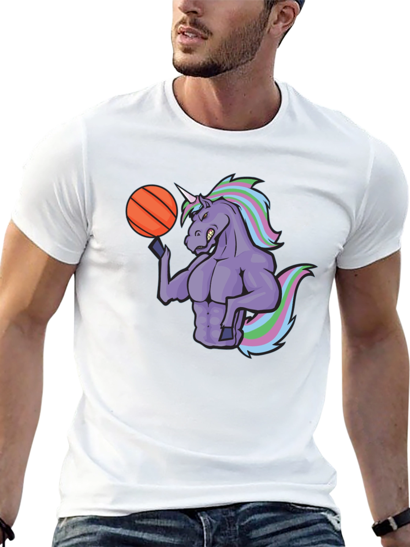 Unicorn Basketball Graphic Tee - Black