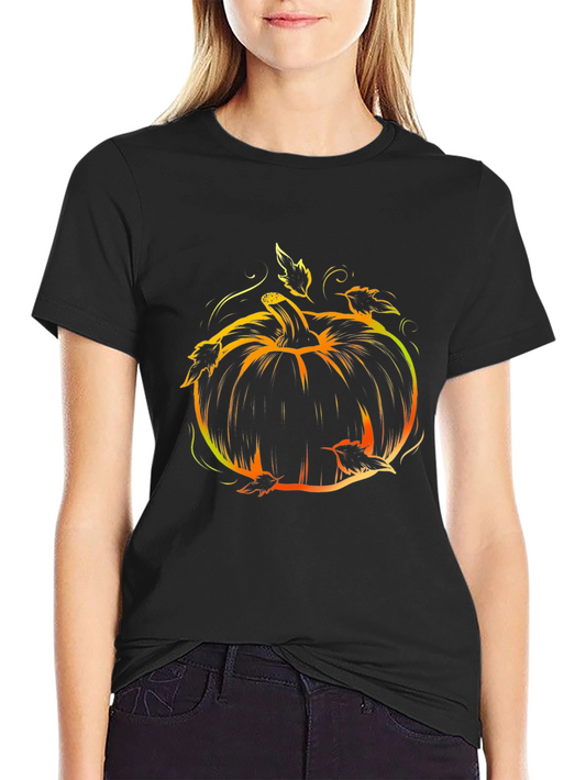 Halloween Pumpkin Tee - Black Graphic T-Shirt