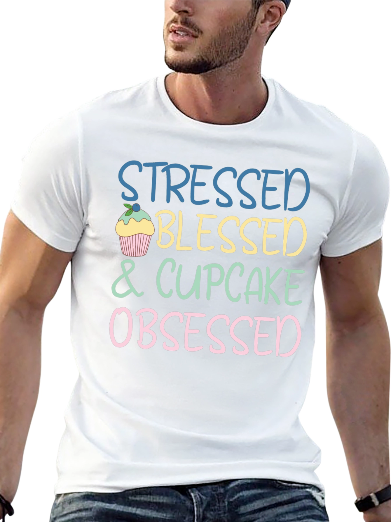 Stressed Blessed Cupcake Obsessed T-Shirt