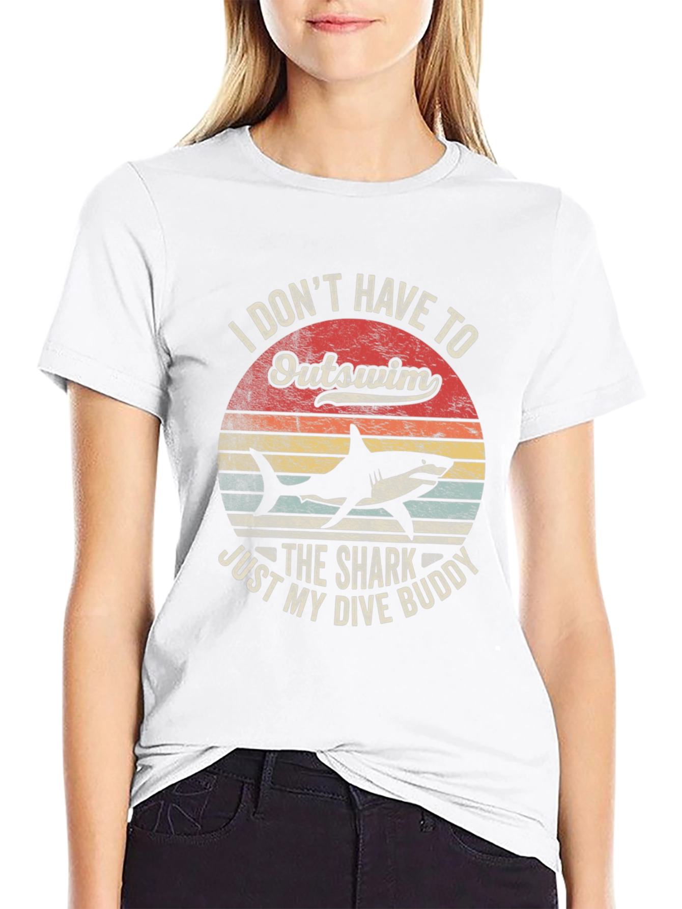Funny Shark Dive Buddy Graphic T-Shirt