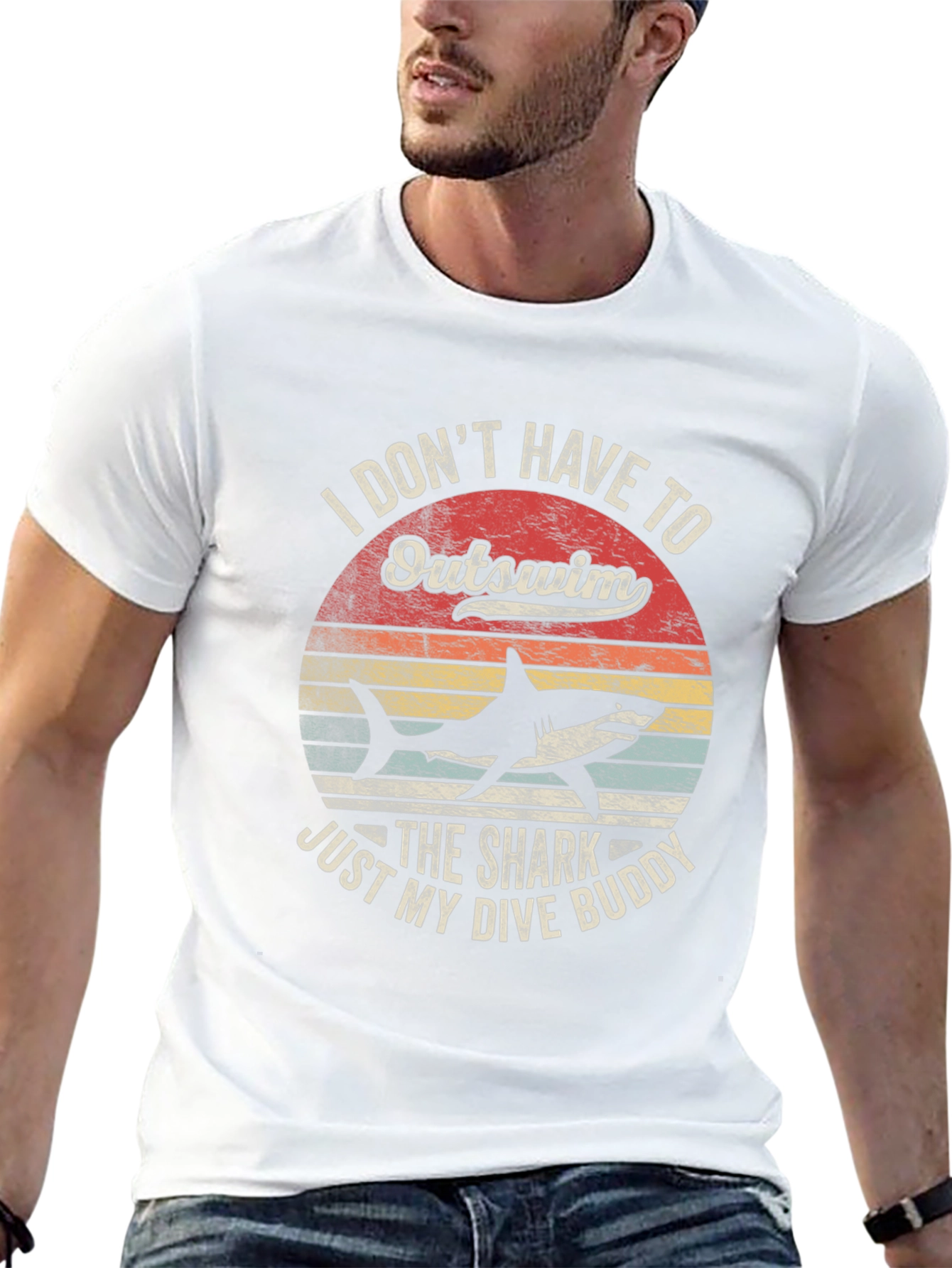 Funny Shark Dive Buddy Graphic T-Shirt