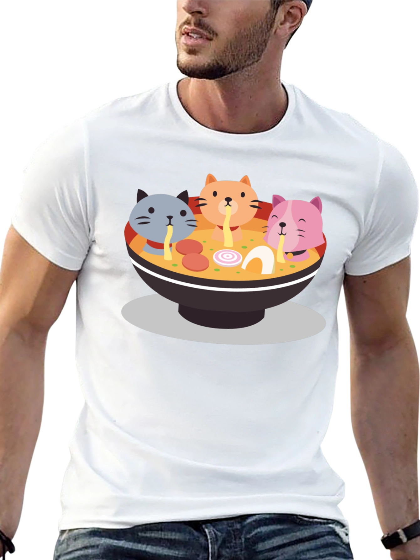 Cat Ramen Graphic Tee - Fun & Unique T-Shirt