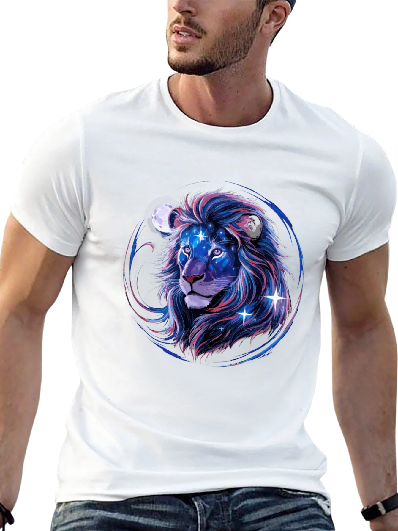Cosmic Lion Graphic Tee - Black