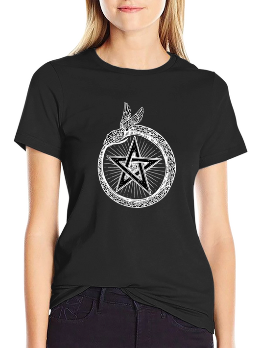 Ouroboros & Pentagram Graphic Tee - Black
