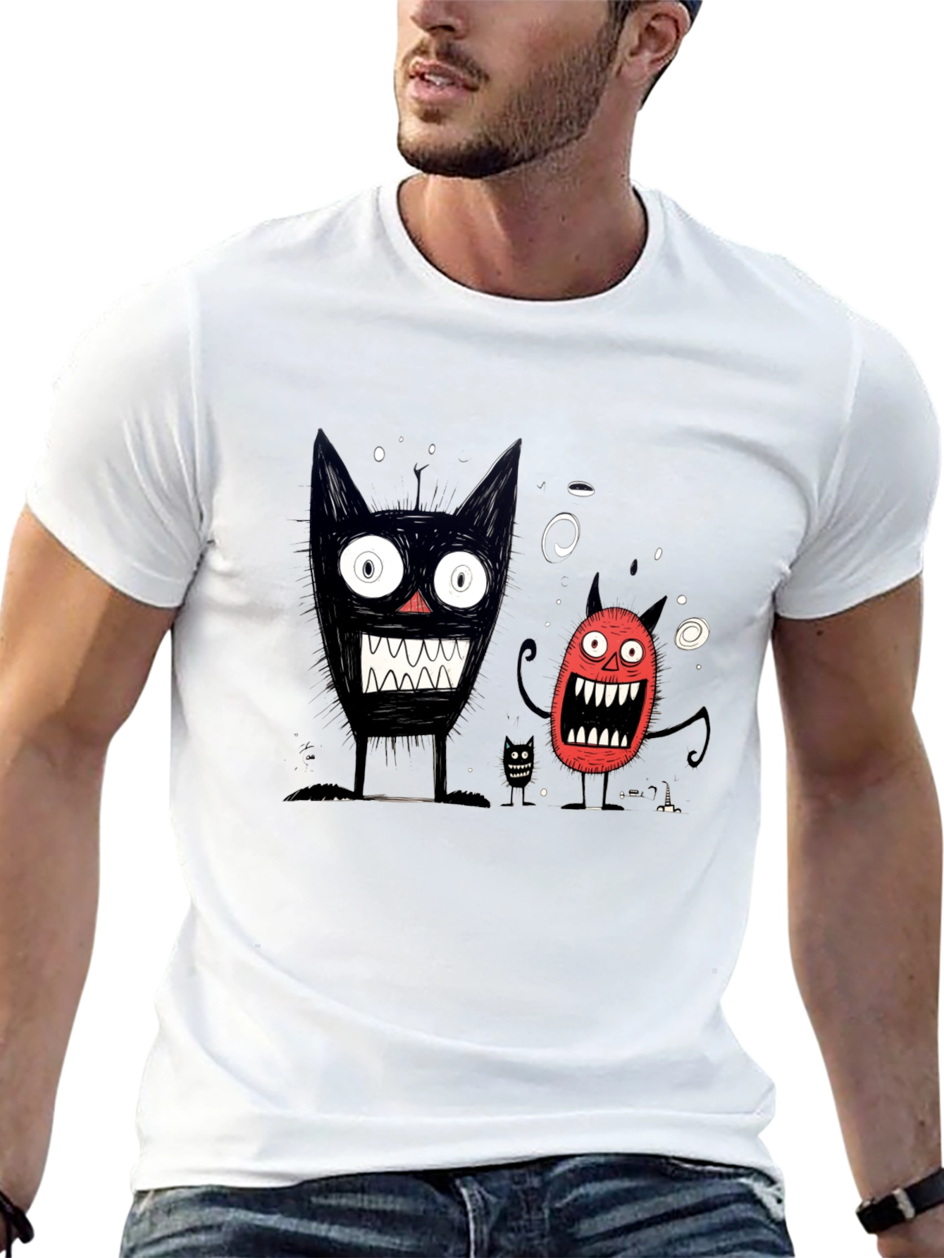 Monster Graphic Black T-Shirt