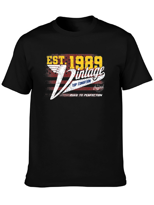 Vintage Est. 1989 Graphic T-Shirt - Classic Birthday Gift