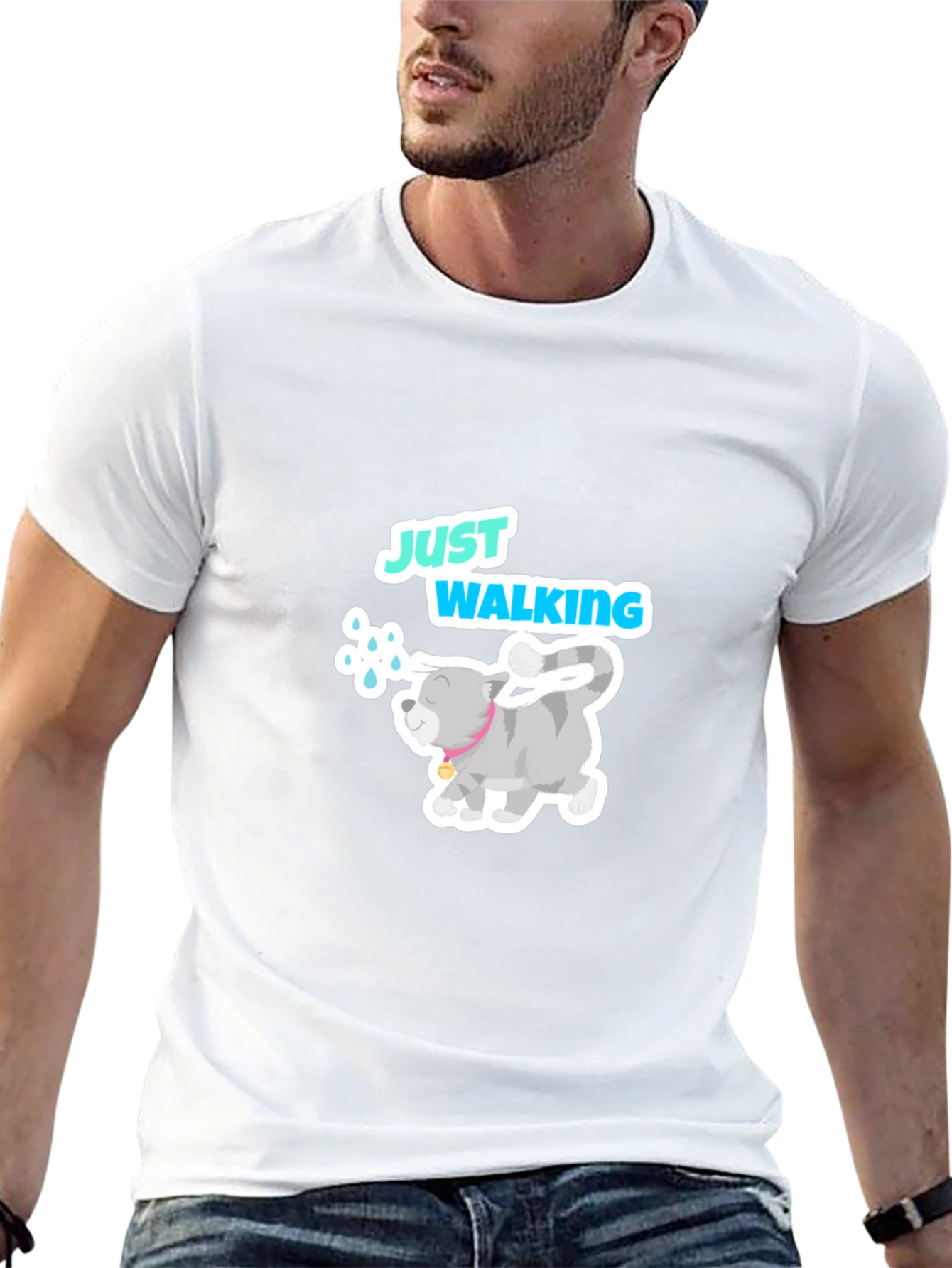 Just Walking Cat Graphic Tee