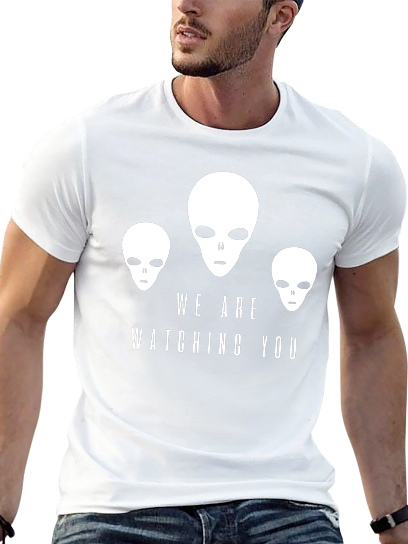 We Are Watching You Alien Graphic Tee - Black