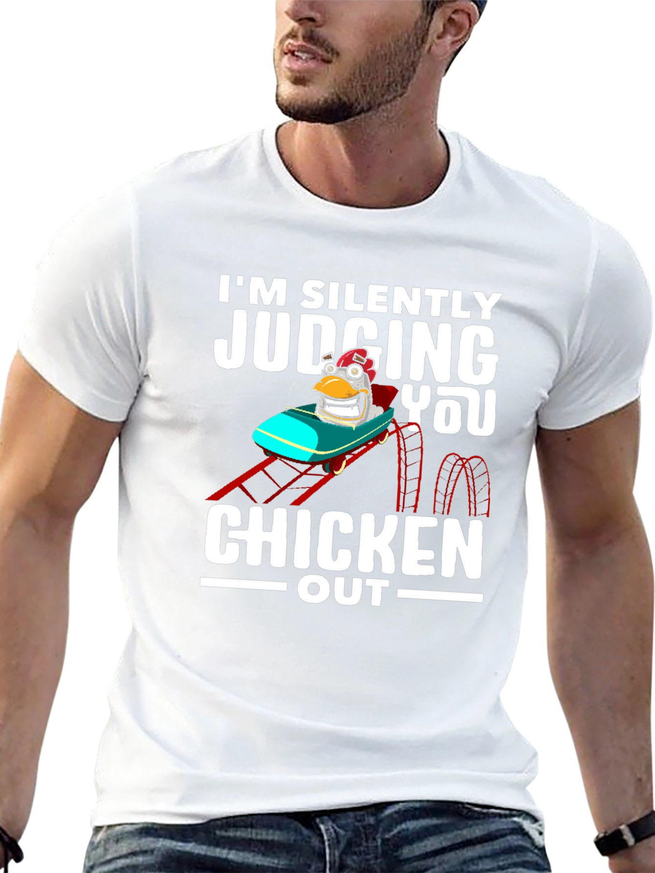 Chicken Out Graphic Tee - Funny Judging You T-Shirt