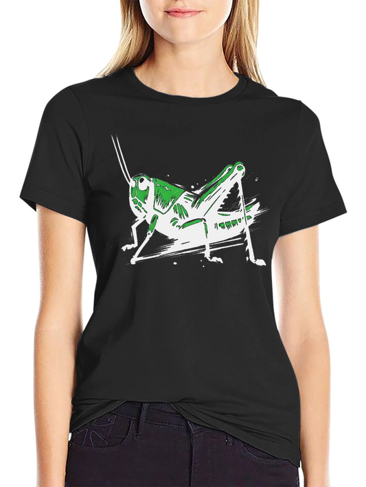 Grasshopper Graphic Tee - Black Cotton Blend Shirt