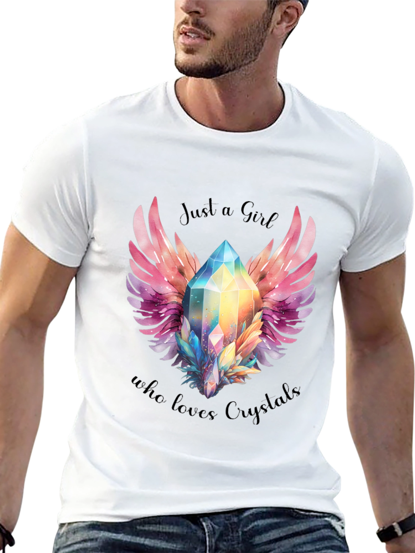 Just a Girl Who Loves Crystals Graphic Tee