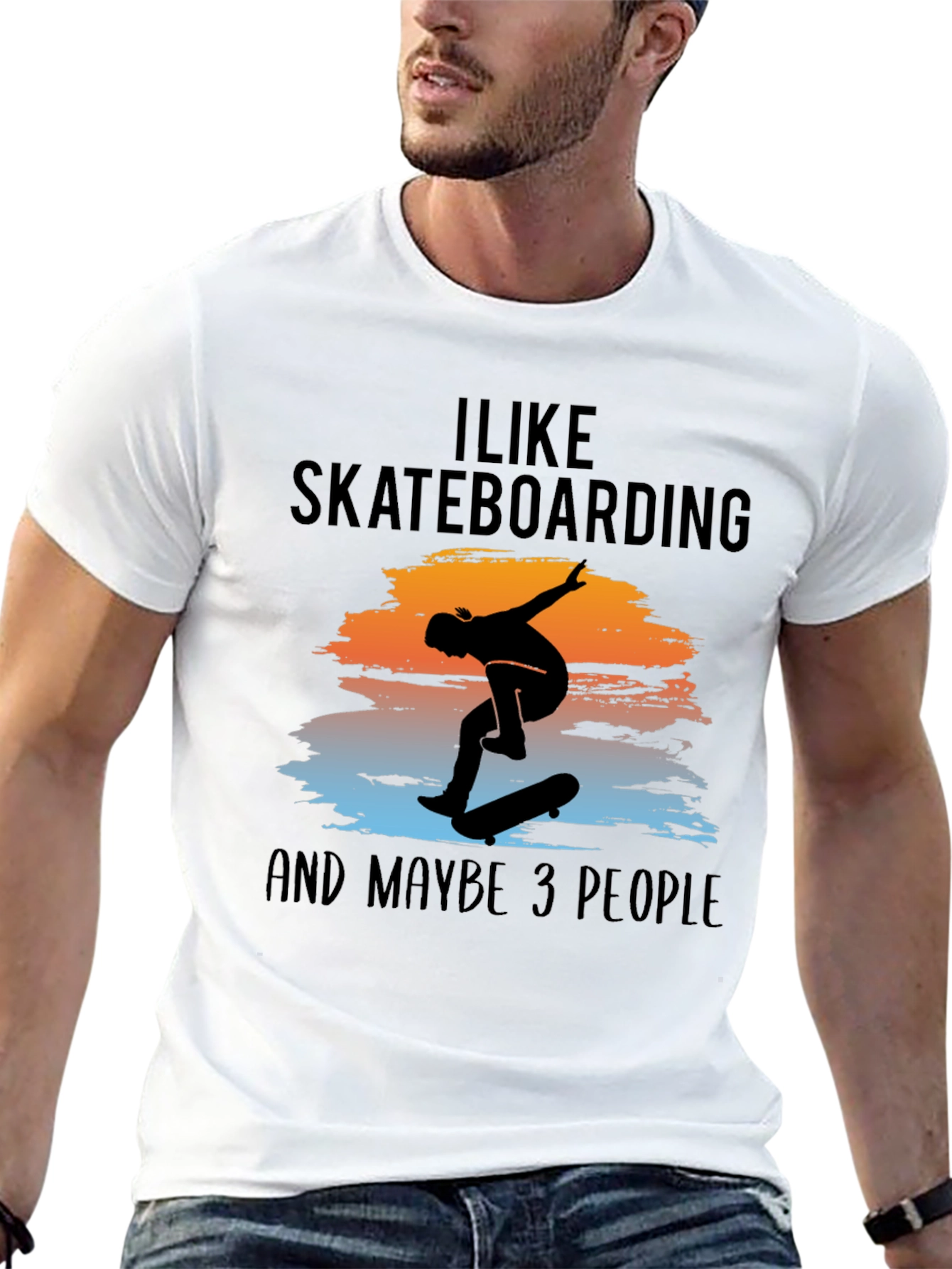 I Like Skateboarding and Maybe 3 People T-Shirt