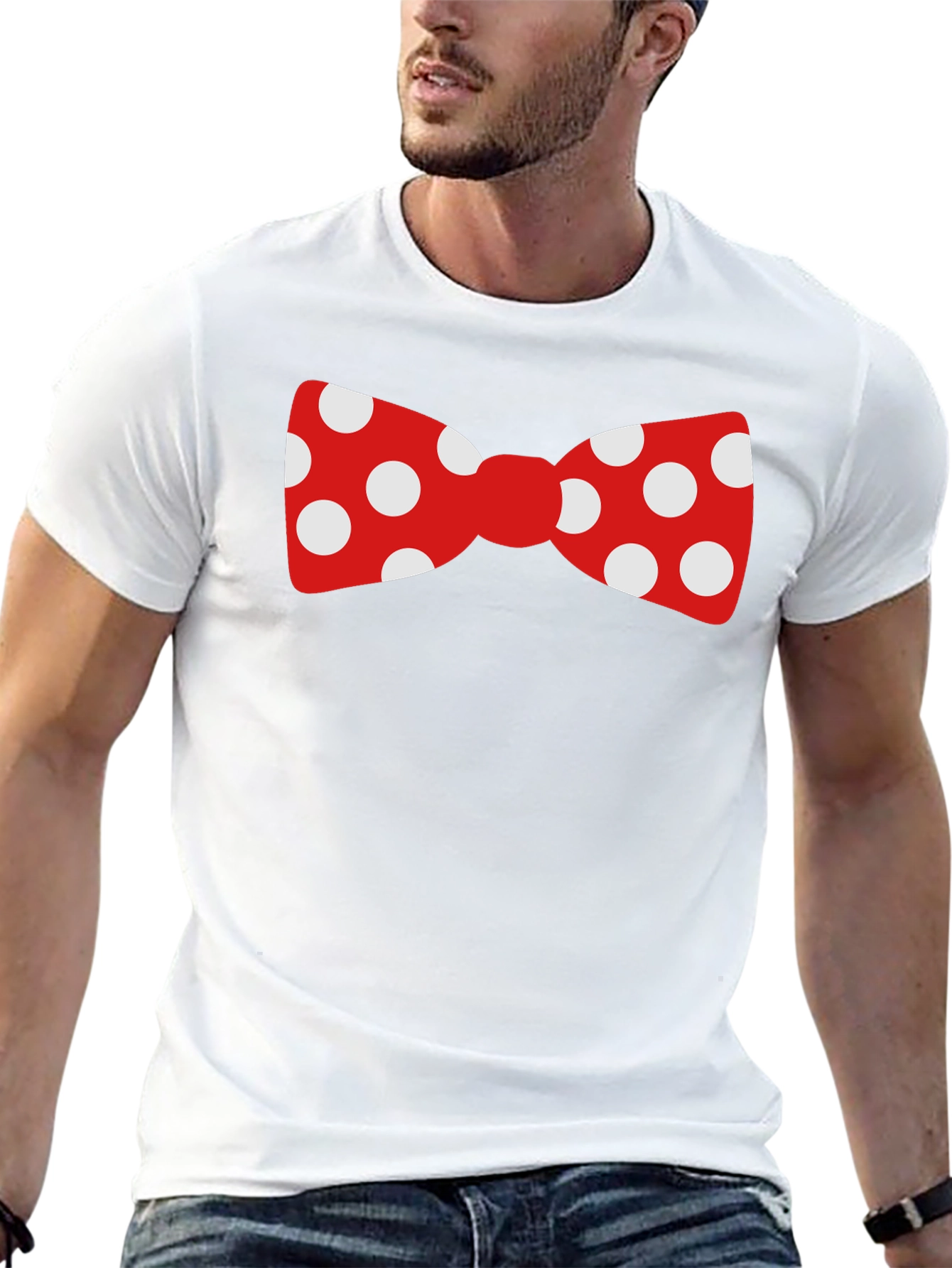 Polka Dot Bow Tie Black T-Shirt