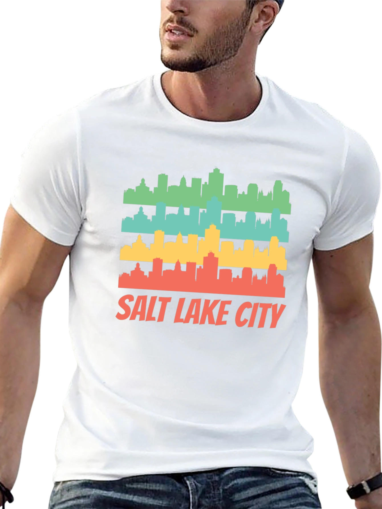 Retro Salt Lake City Skyline T-Shirt