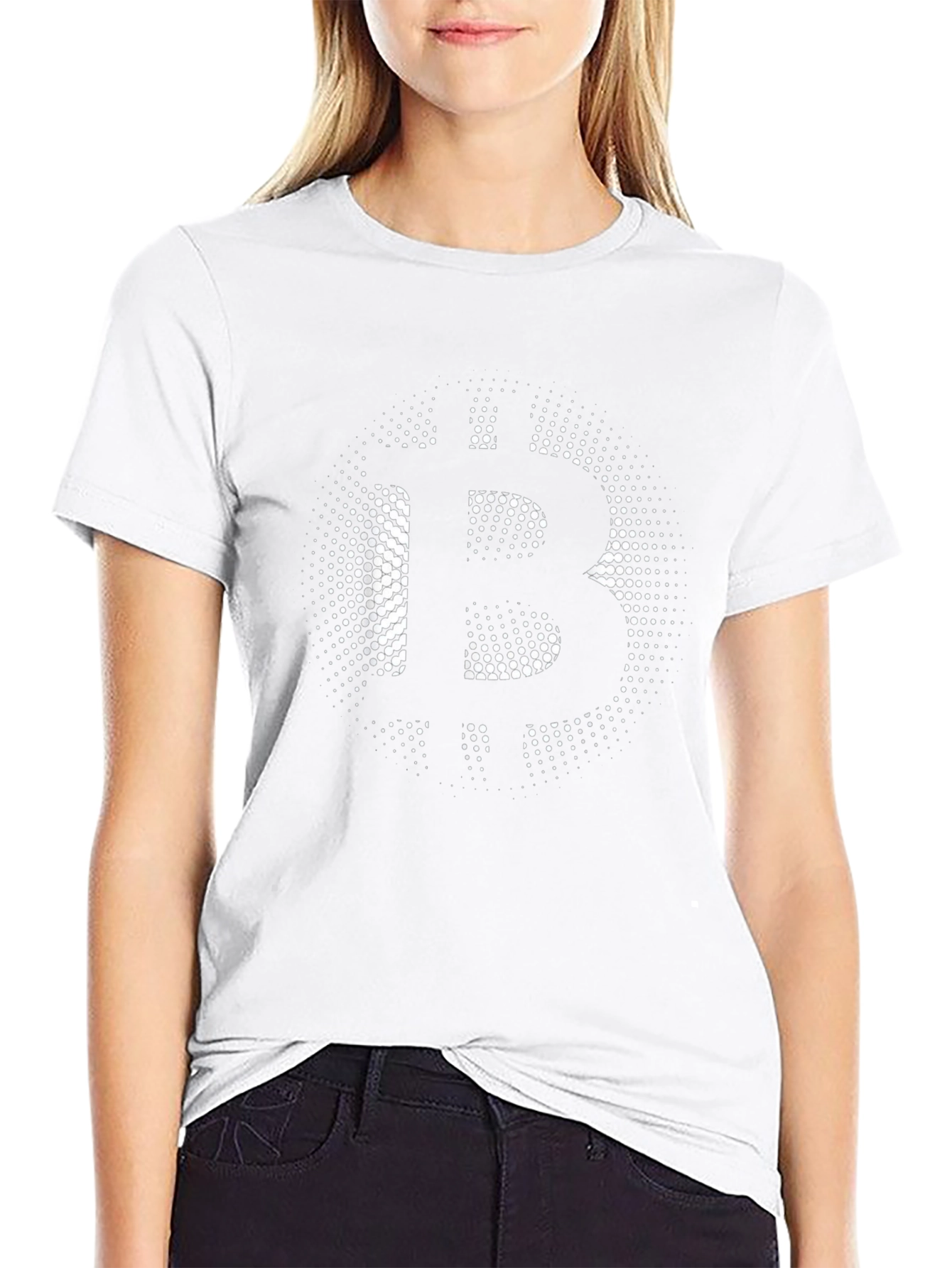 Bitcoin Halftone Black T-Shirt - Crypto Currency Tee