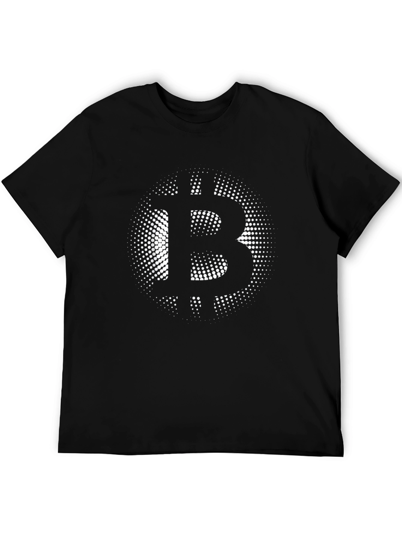 Bitcoin Halftone Black T-Shirt - Crypto Currency Tee