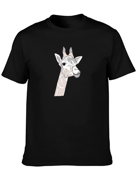Giraffe Graphic Tee - Stylish Black Cotton T-Shirt
