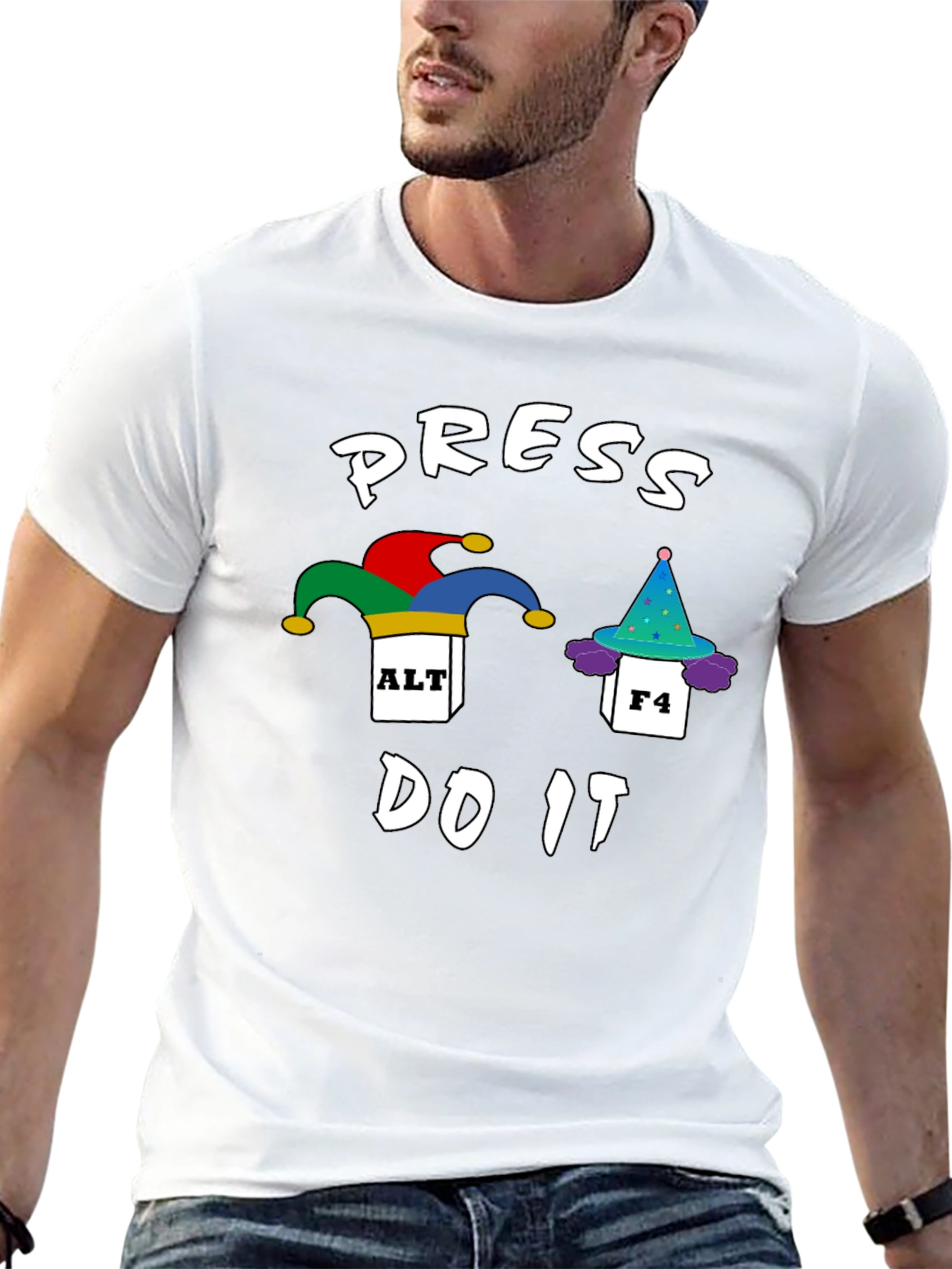 Press Alt F4 Do It Funny Black T-Shirt