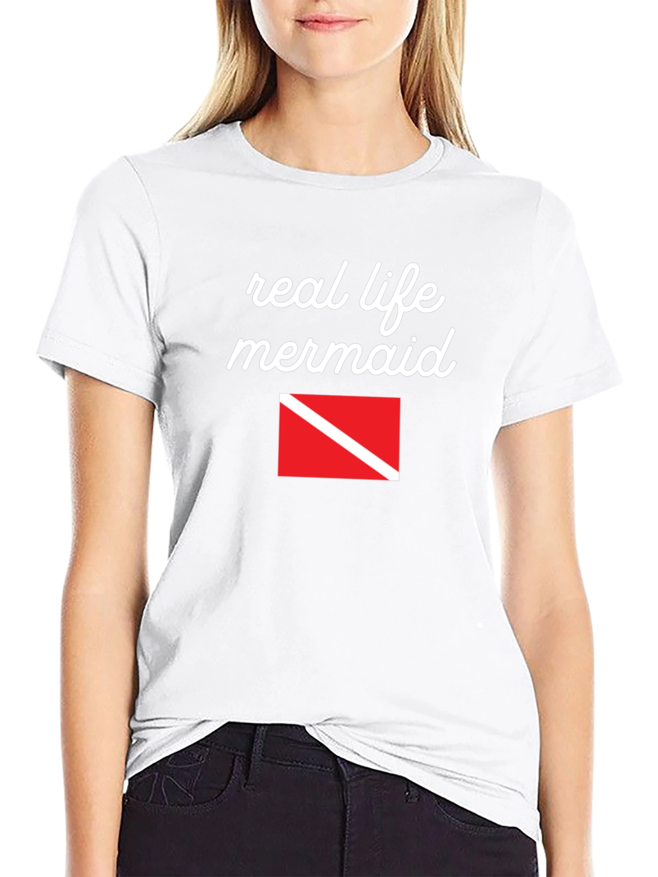 Real Life Mermaid Scuba Diving Flag T-Shirt