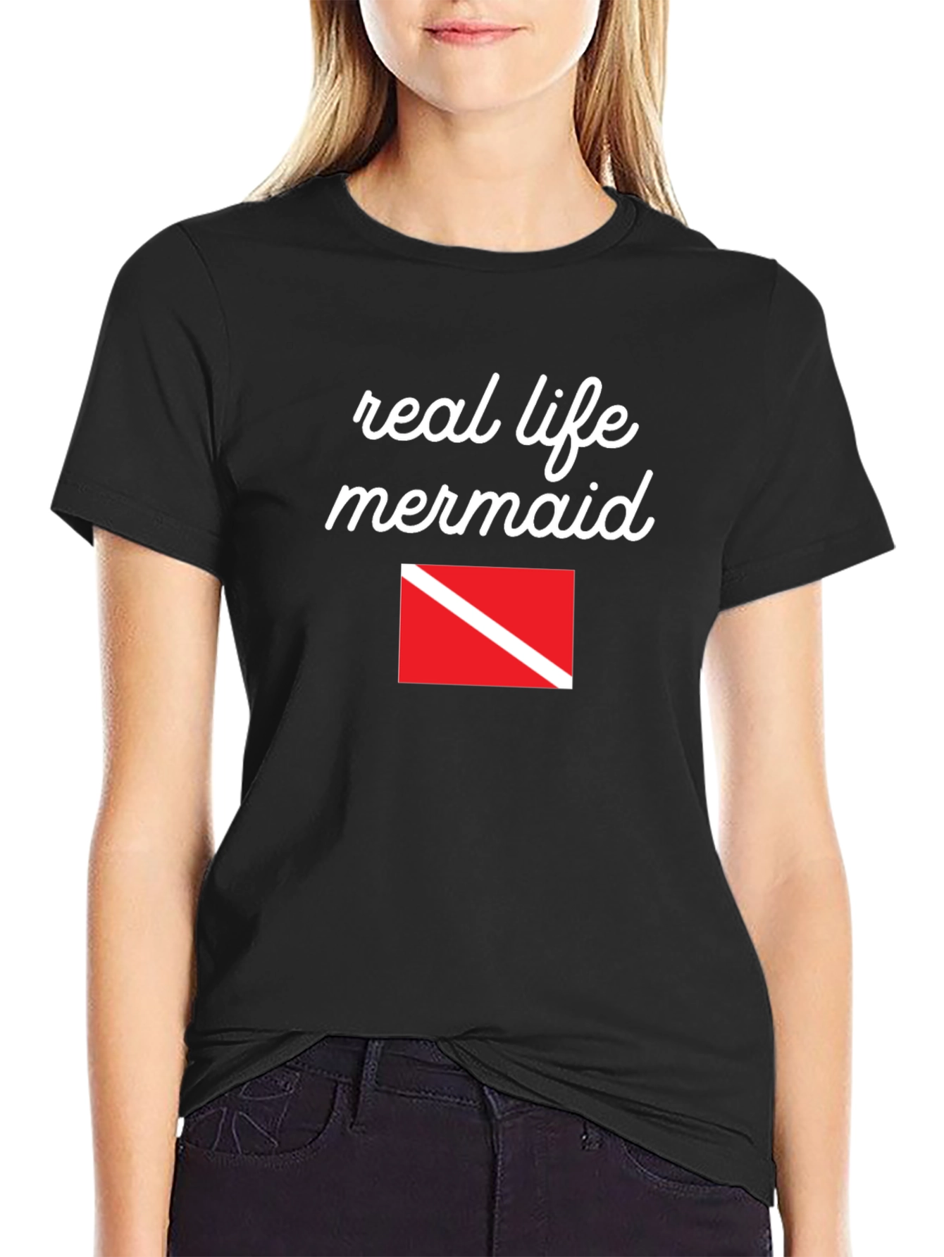 Real Life Mermaid Scuba Diving Flag T-Shirt