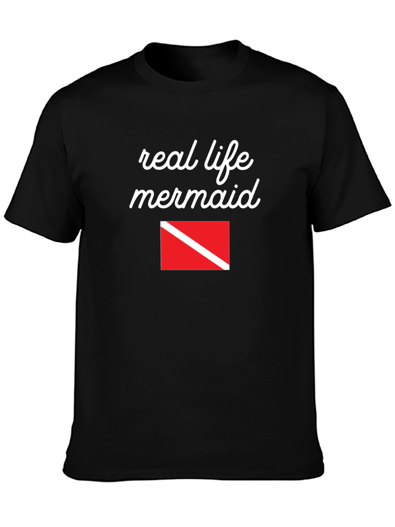 Real Life Mermaid Scuba Diving Flag T-Shirt