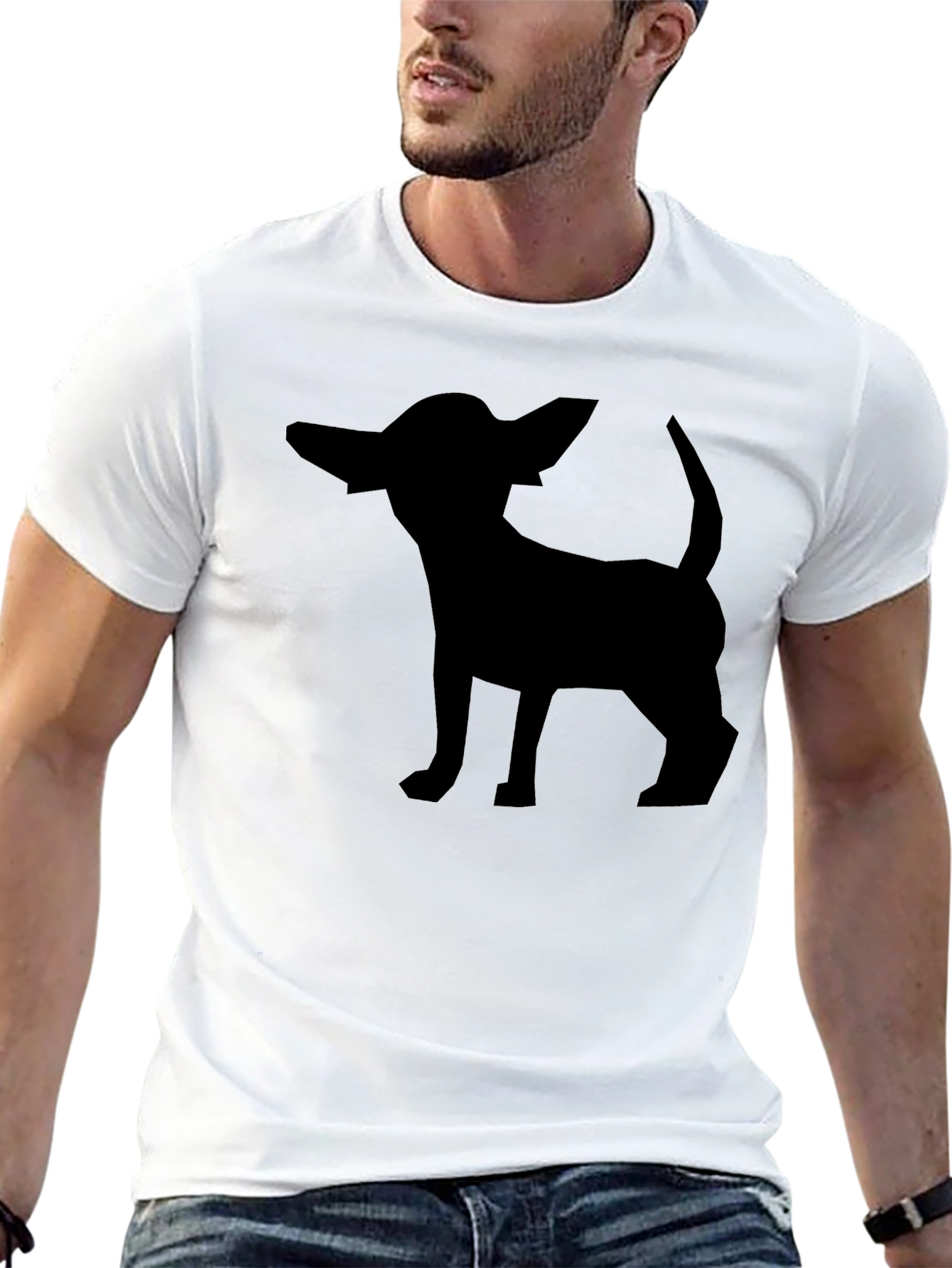 Chihuahua Silhouette Graphic Tee - Black