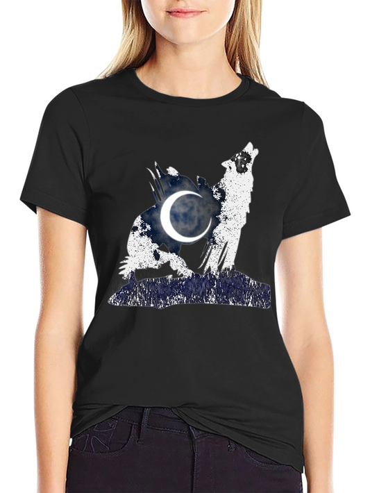 Wolf Howling at Moon Graphic T-Shirt