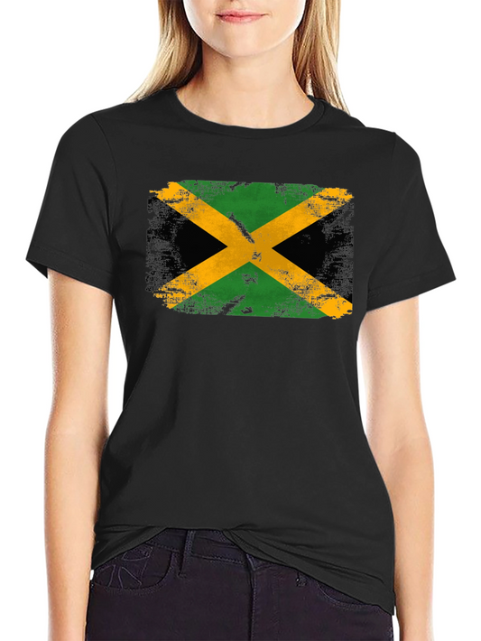 Jamaica Flag Graphic Tee - Black Crew Neck