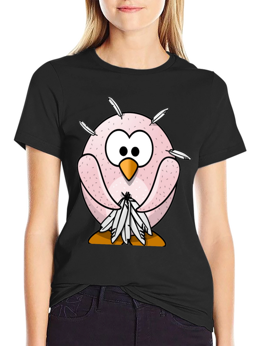 Funny Cartoon Owl T-Shirt - Quirky Bird Design