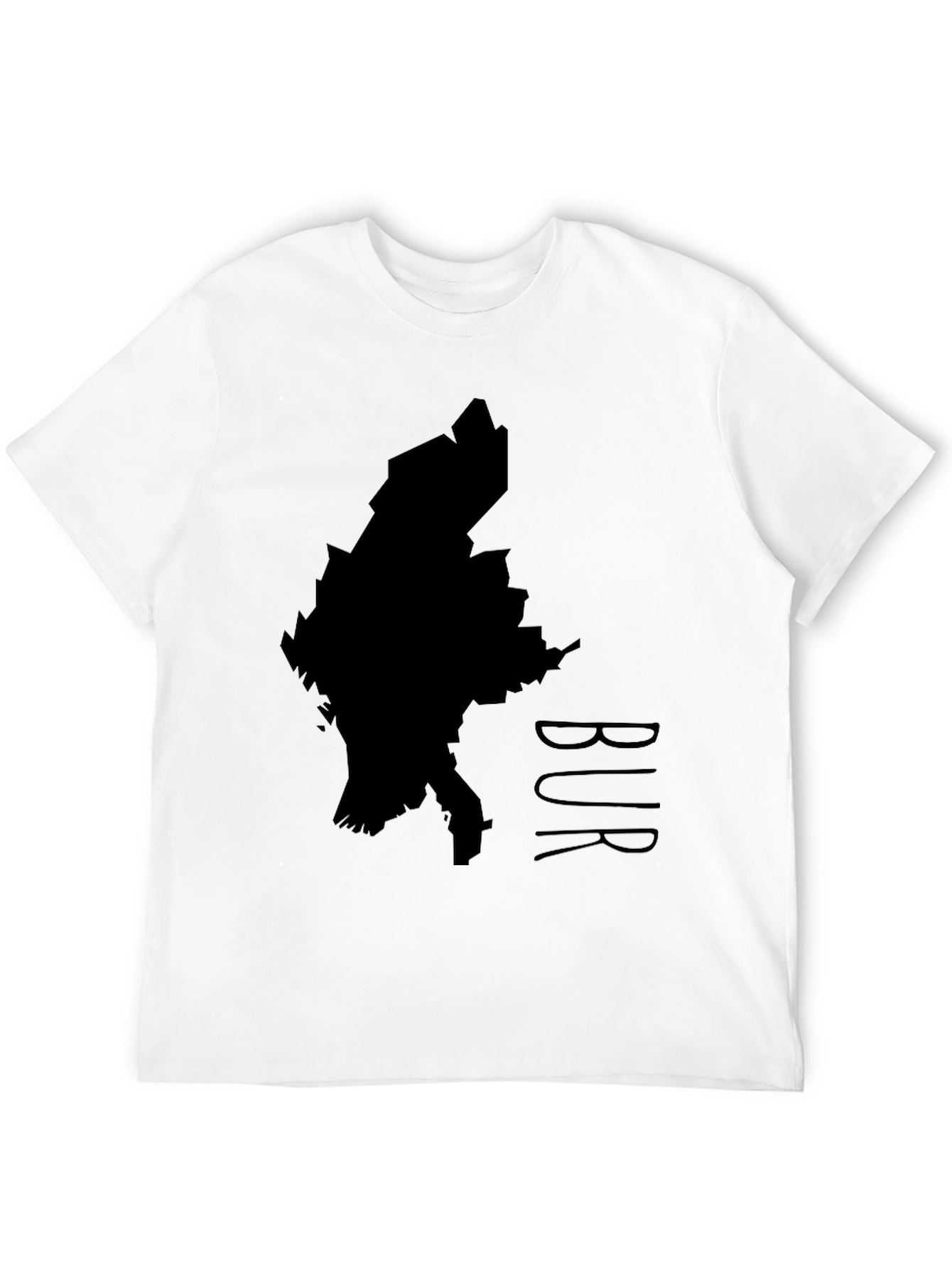 Black T-Shirt with State Outline - Casual Menswear