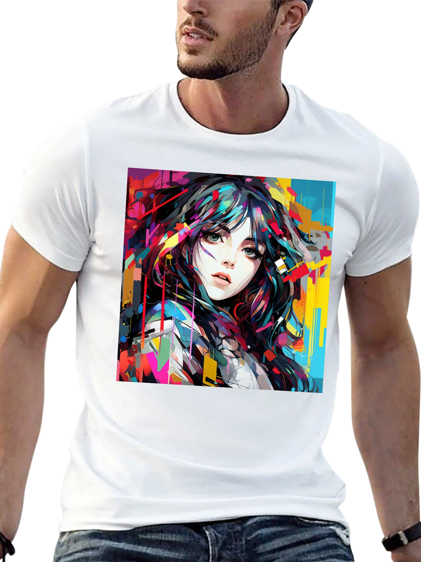 Artistic Woman Graphic Tee - Bold Style