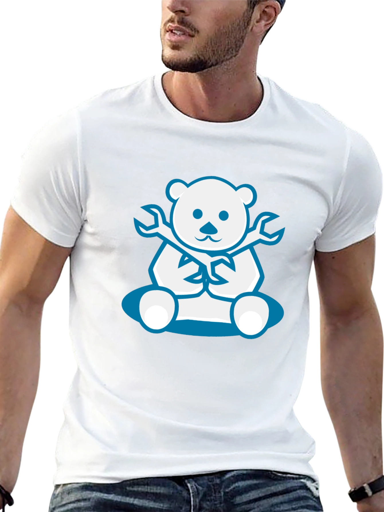 Bear Mechanic T-Shirt - Cute Cartoon Design