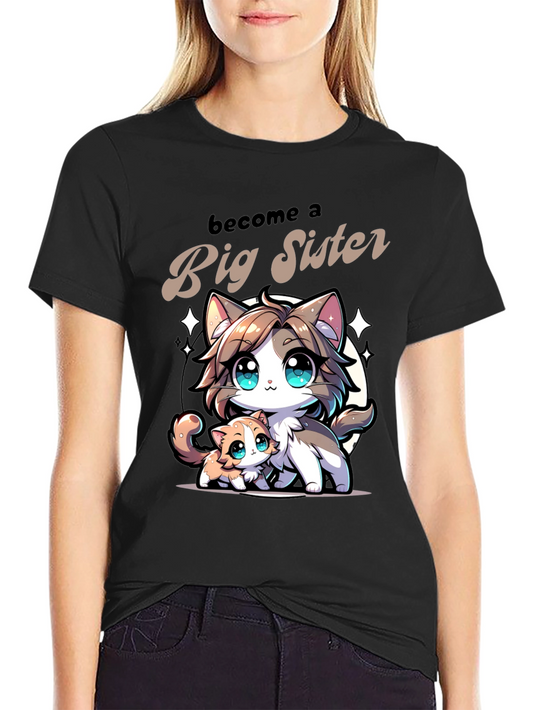 Become a Big Sister Cat Lover T-Shirt