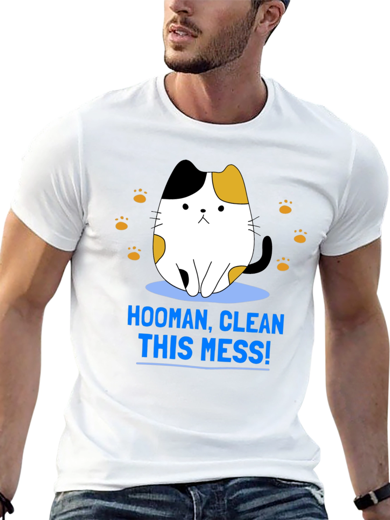 Hooman Clean This Mess Funny Cat T-Shirt